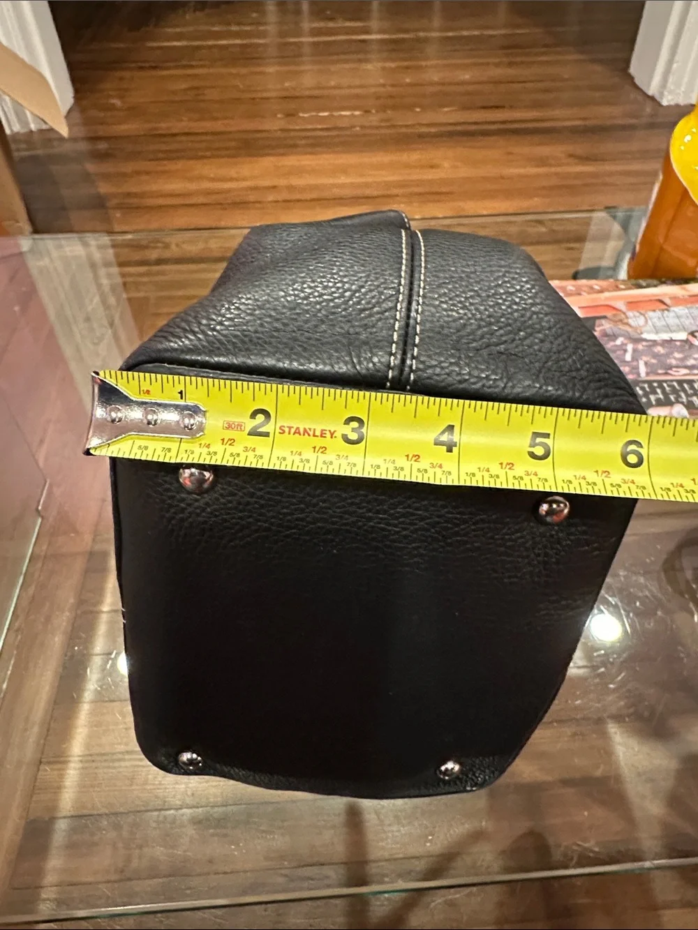 Tignanello Black Pebbled Leather Satchel with Silver Hardware